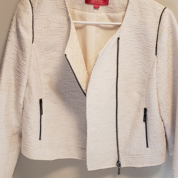 Catherine Maladrino Cream Blazer/Jacket - Picture 2 of 5